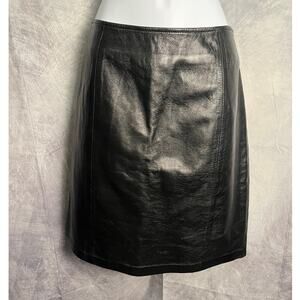 Croft & Barrow Black Lambskin Leather Skirt – Size 12
